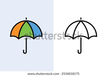 Umbrella icon in trendy flat style isolated on background. Umbrella icon page symbol for your web site design Umbrella icon logo, app, UI.