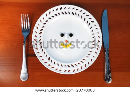 face arranged of pills on plate