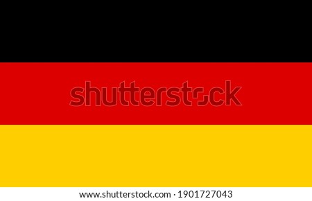 Germany flag. Icon of german. Geography of Germany. Square for banner and button. Badge of Berlin and Munich. Country of europe and world. Emblem with black, red and yellow colors. Vector.