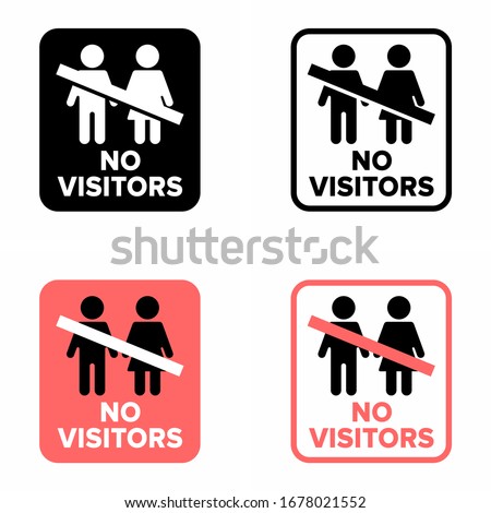 'No visitors' only staff, infection prevention information sign Foto d'archivio © 