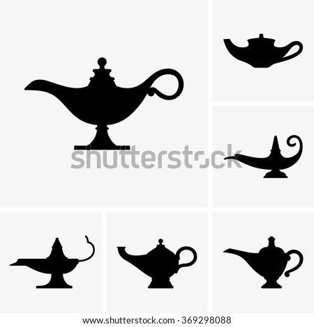 Aladdin Lamps Stock Vector Illustration 369298088 : Shutterstock