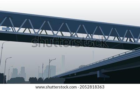 Similar – Image, Stock Photo Steel construction bridge in the port of Hamburg.