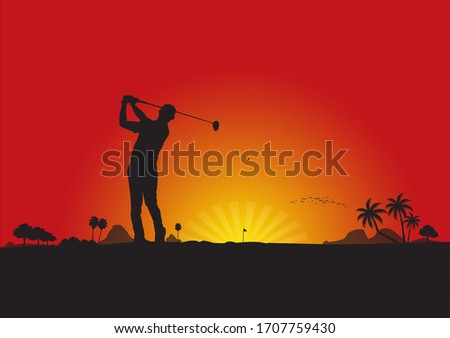 Evening sunset silhouette - Background image in a natural atmosphere.