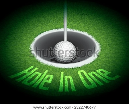 Vector illustration of a golf ball falling into a golf hole.
