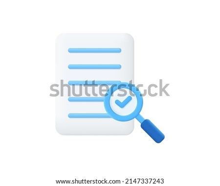 3d search list realistic icon vector concept. Trendy modern design illustration isolated