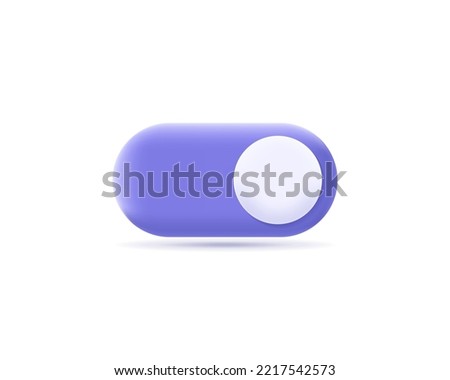 3D realistic on off button cartoon vector concept. 3d vector render illustration