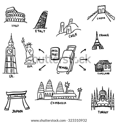 Doodle world tourist attractions.