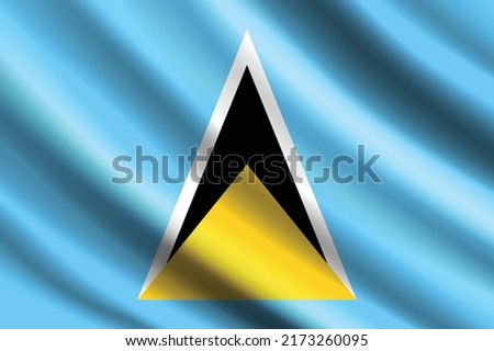 Flag of saint lucia vector illustration, saint lucia wavy flag, saint lucia independence day. Country flags and national day.