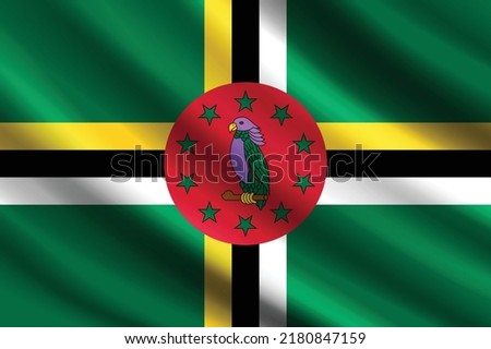 flag of dominica, independence day and national day wavy flag image, Dominica country flag. 