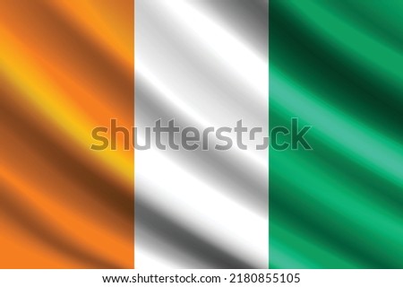 flag of cote dlvoire independence day and national day wavy flag image, Cote Dlvoire country flag. 