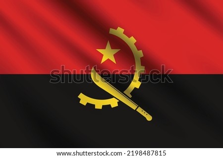 Flag of Angola. Angola waving flag. flag design, the national symbol of Angola background, 3D Angola flag. 