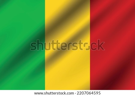 Flag of Mali. Mali waving flag. flag design, the national symbol of Mali, 3D mali flag. 
