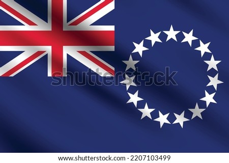 Flag of Cook islands. Cook islands waving flag. flag design, the national symbol of Cook islands, 3D Cook islands flag. 