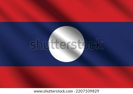 Flag of Laos. Laos waving flag. flag design, the national symbol of Laos, 3D Laos flag. 