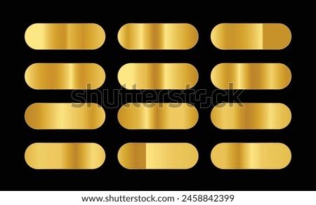 collection of metallic gold gradient palette vector background.