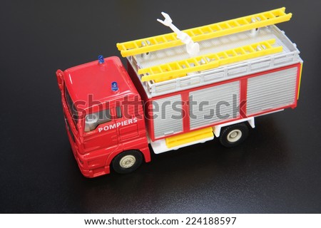 Toy fire engine, close-up
