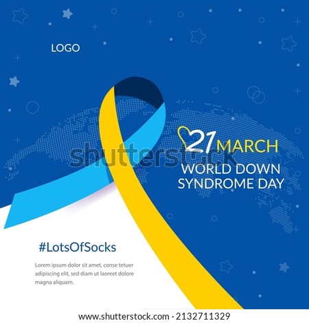 World Down syndrome day banner or invitation card. WDSD - Vector flat.  Stockfoto © 