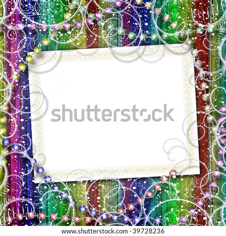 Christmas card for greeting or invitation on the multicolor background.