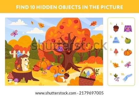 Similar – Image, Stock Photo Child playing with acorns