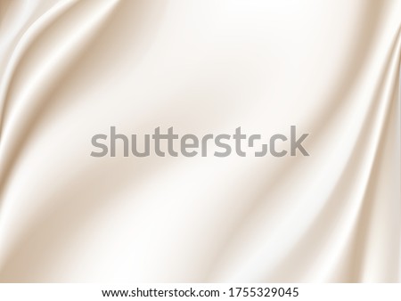 Abstract golden silk vector background luxury white cloth or liquid waveAbstract or white fabric texture background. Cloth soft wave. Creases of satin, silk, and Smooth elegant cotton.