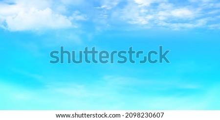 Panorama Clear blue sky and white cloud detail  with copy space. Sky Landscape Background.Summer heaven with colorful clearing sky. Vector illustration. Beautiful nature. sky clouds background.