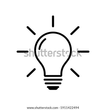 illustration of a lamp icon in black and white outline style