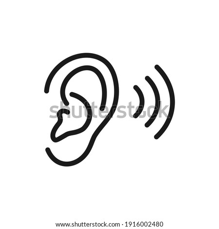 illustration of a hearing human ear icon