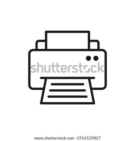 vector icon of a paper printer with outline styles