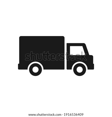 vector icon of a flat style cargo truck