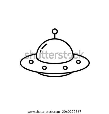 ufo plane icon symbol with outline style