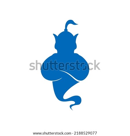 vector abstract silhouette genie logo
