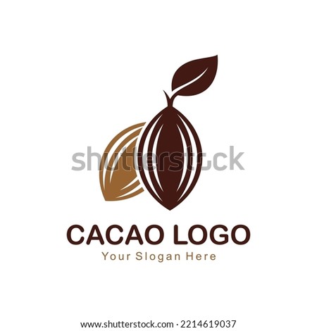 cacao fruit vector logo template