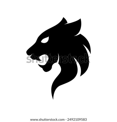 panther or leopard vector head silhouette logo