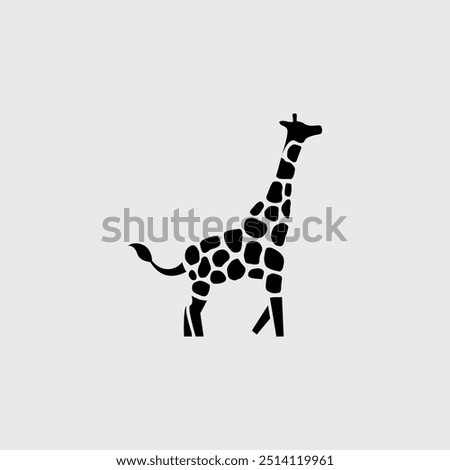 giraffe silhouette logo with abstract fur pattern vector