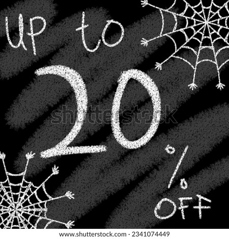 Up to 5 10 15 20 25 30 35 40 45 50 60 70 80 90 percent off chalk-style and blackboard with halloween spider web 