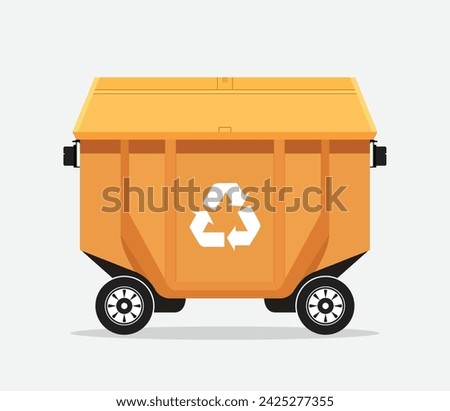 Vector Waste Container with wheels for easy transportation.