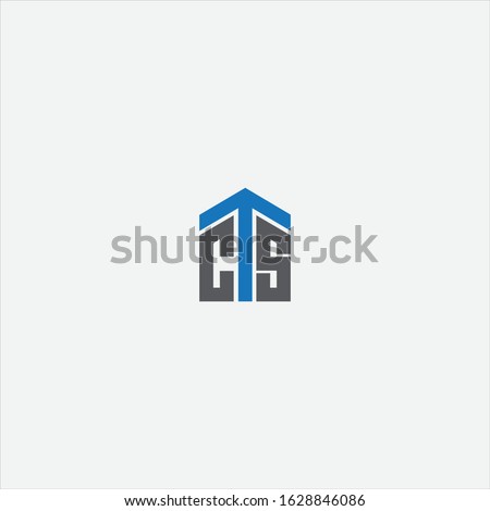 CTS initial letter real estate property roof T letter business corporate minimalist logo 