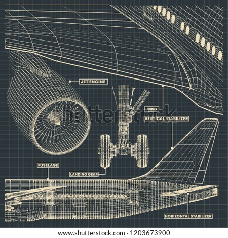 Similar – Foto Bild Flugzeugfragment eines alten Verkehrsflugzeuges vor blauem Himmel