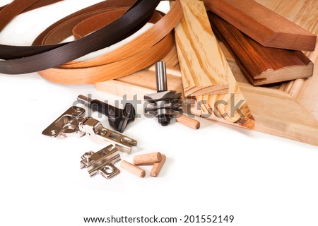 Cutters for wood, hinges for doors, edging, wooden dowels