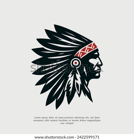 vector silhouette native indian apache logo design illustration