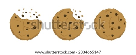 Cookie icon vector illustration isolated. Set cookie crumb biscuit icon vector