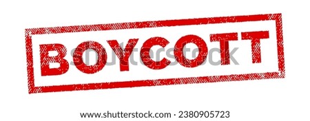 Boycott red stamp vector illustration in transparent background fit for watermark boycott product