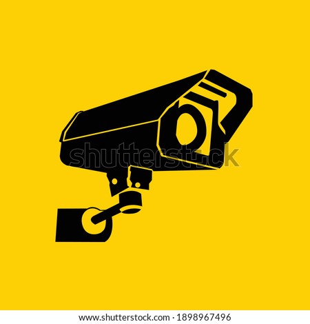 security camera icons, video surveillance, cctv sign set