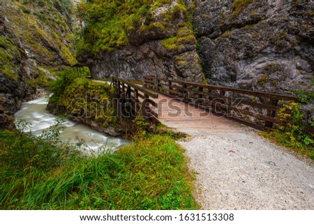 Bridge in an alpine canyon Zdjęcia stock © 