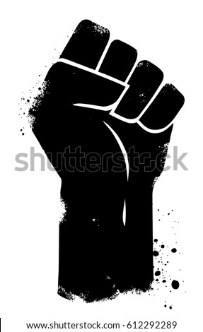 Vector fist power. Isolated background.
