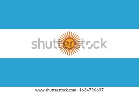 Argentinian flag illustration with complete sun (vector)