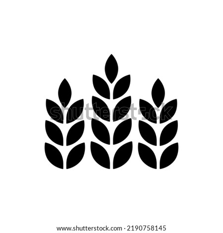 Wheat Icons Vector Logo Silhouette Illustration Editable. Simple wheat icon in silhouette style. Perfect for icons on wheat products in apps, websites or wheat logos.