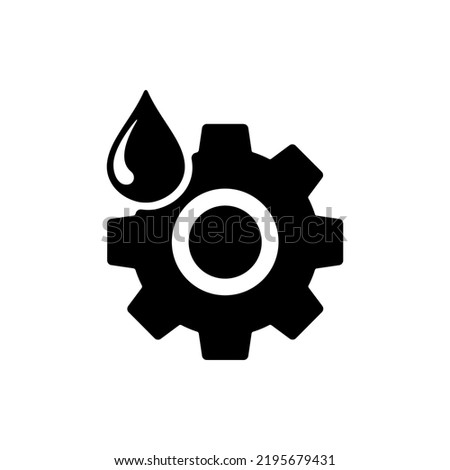 Lubricant Icon With A Gear Or Gear Lubrication Vector Icon. Suitable for the purposes of designing machine maintenance icons or lubricant logos on applications and websites.