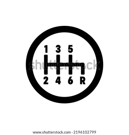 Shifting Gears Icon Or Car Manual Transmission Icon Vector Logo For Website Or Apps. Black gearbox isolated minimal icon or transmission line vector icon for websites and apps on White Background