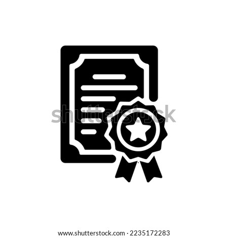 best certificate icon or certificate icon fill isolated on white background. Vector certificate icon. Achievement, award, grant, diploma concepts. simple certificate fill icon vector.